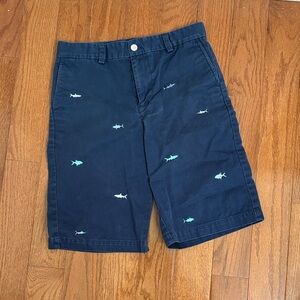 Vineyard Vines Kids Navy Shark Print Shorts